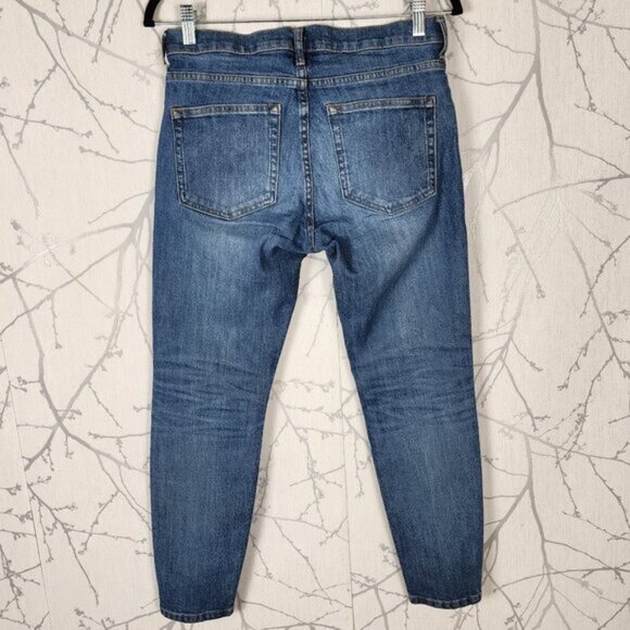 Everlane Medium Wash Stretch Denim Mid Rise Slim Ankle Jeans - Picture 2 of 8